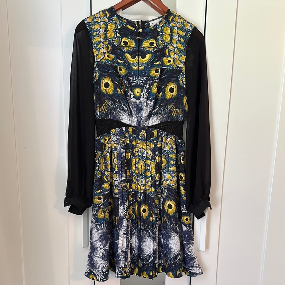 Nicole Richie Collection Yellow and Black Fit and Flare Dress